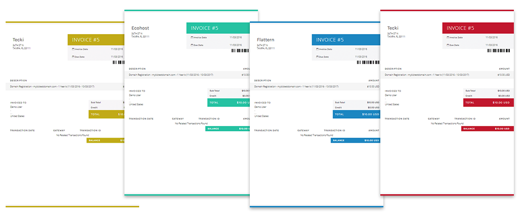 Custom Invoice Colors